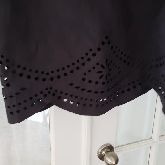 CUTE!!! Black Mini Dress with Eyelet Hemline - Picture 5 of 7